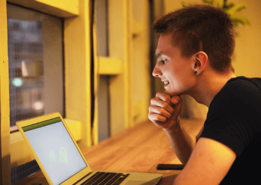 man touching his chin whereas on laptop pet peeves